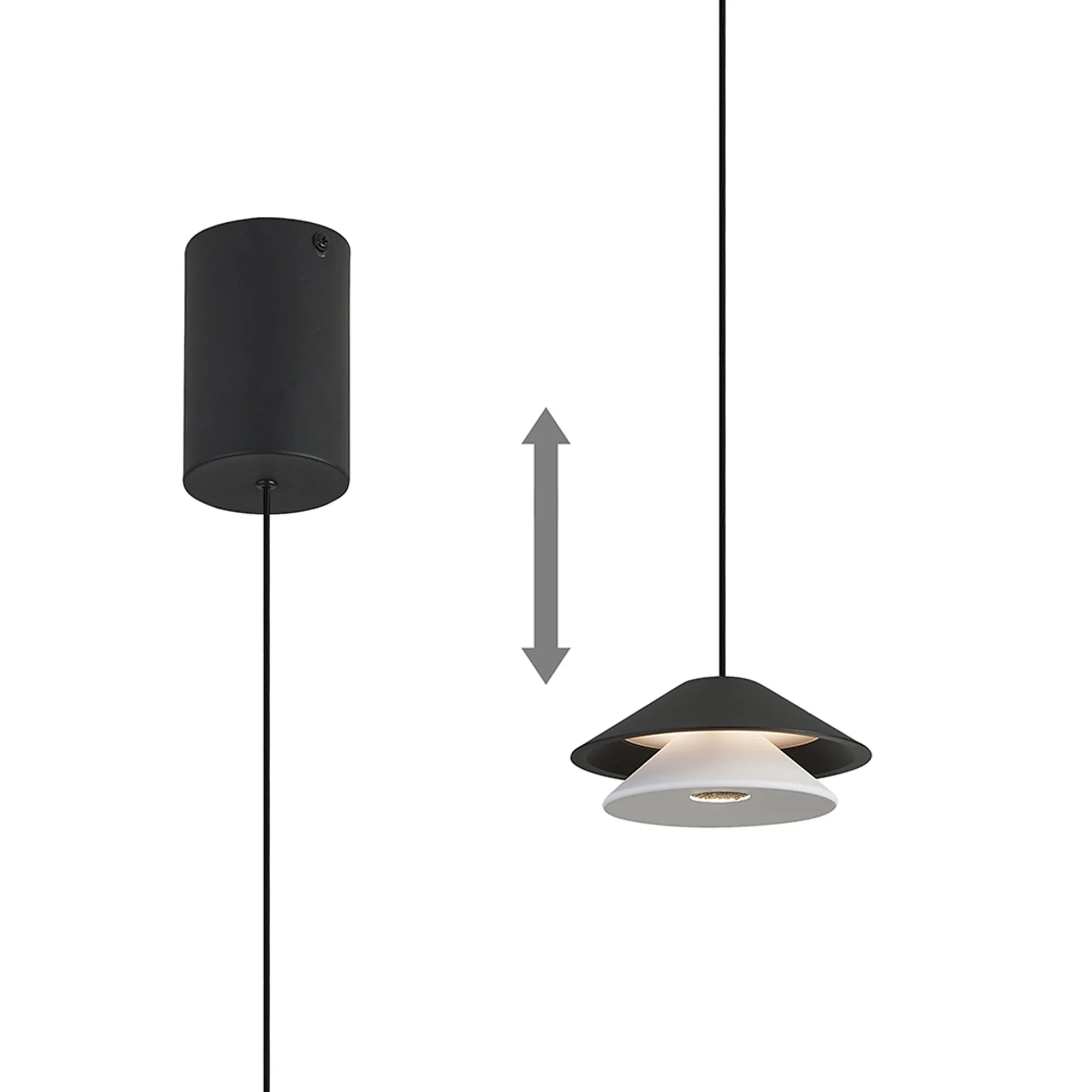 M9033  Piccola 13cm Rise & Fall Pendant 5W 3000K Black